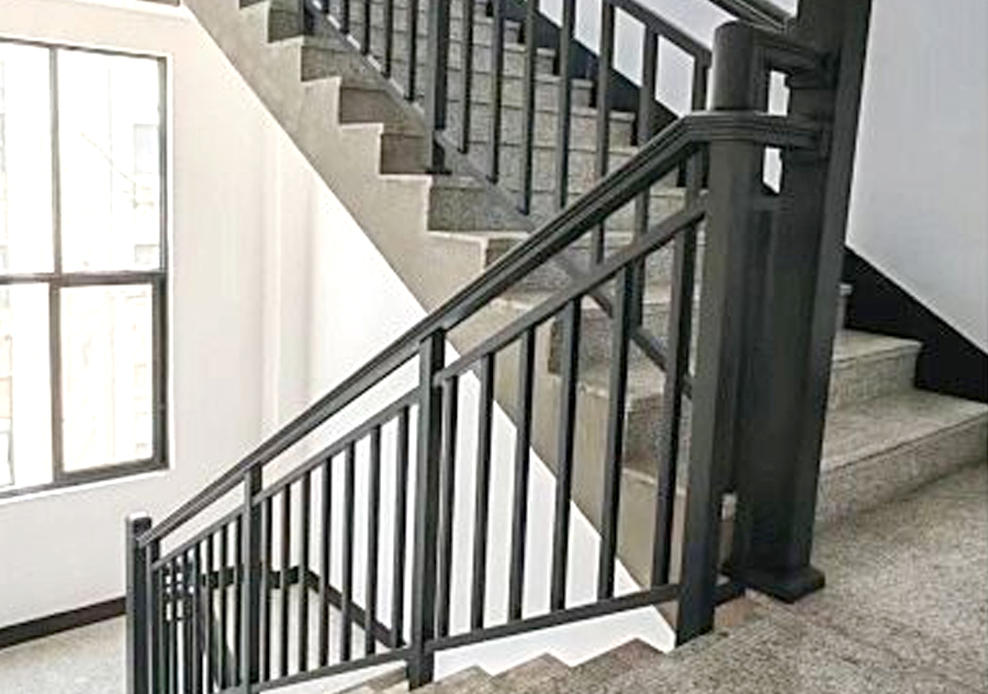 Black Powder Coating Staircase Handrails for Apartments and Villas