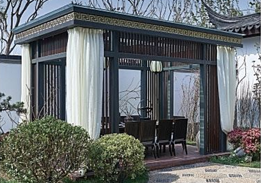  Chinese Style Luxury Aluminum Patio Gazebo with Curtains