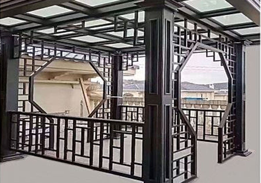 Flat Roof Tempered Glass Aluminum Outdoor Gazebo