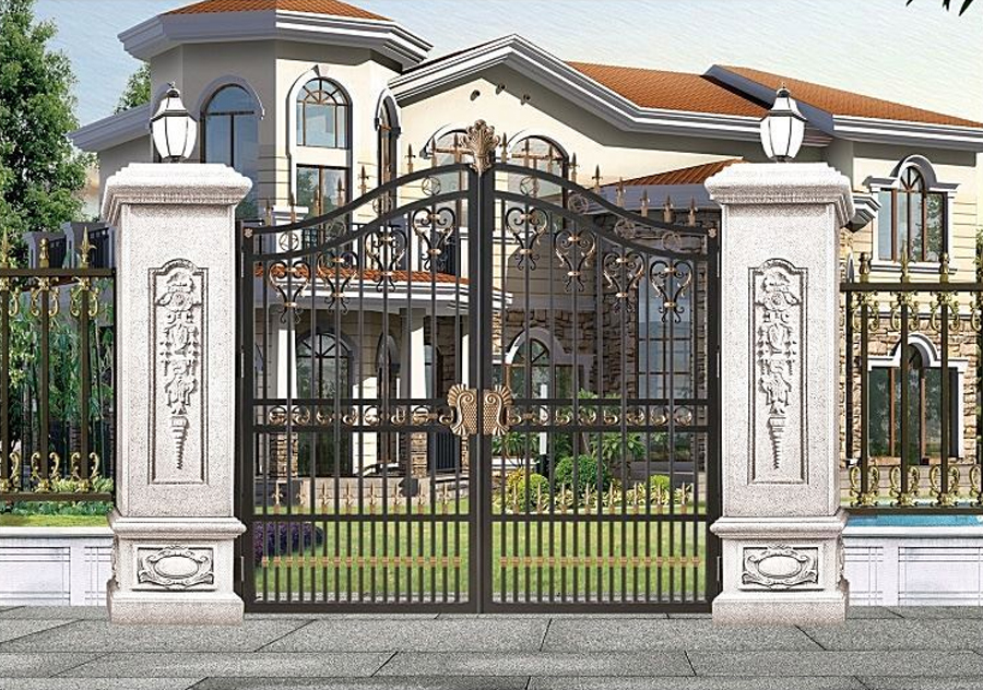 Ornate Aluminum Courtyard Gate