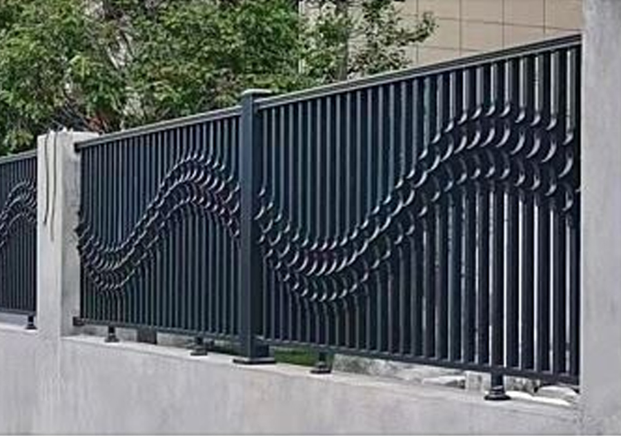 Modern 3D Wave Aluminum Security Fence