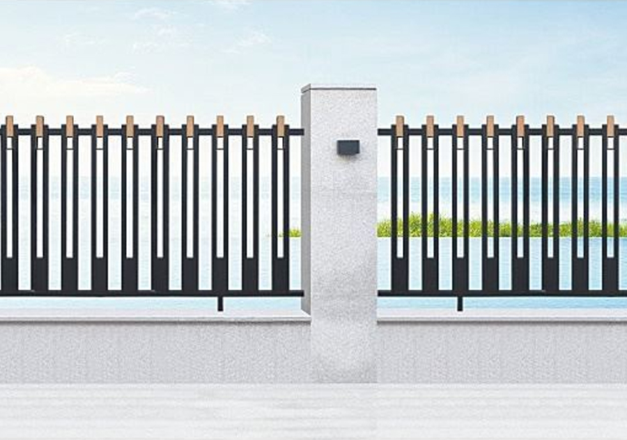 Sleek Gold-Topped Residential Aluminum Fence