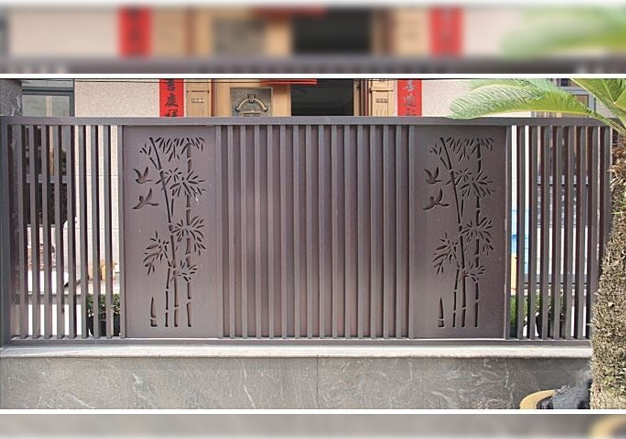 Outdoor Bamboo-patterned Slat Louver Privacy Fence Panel
