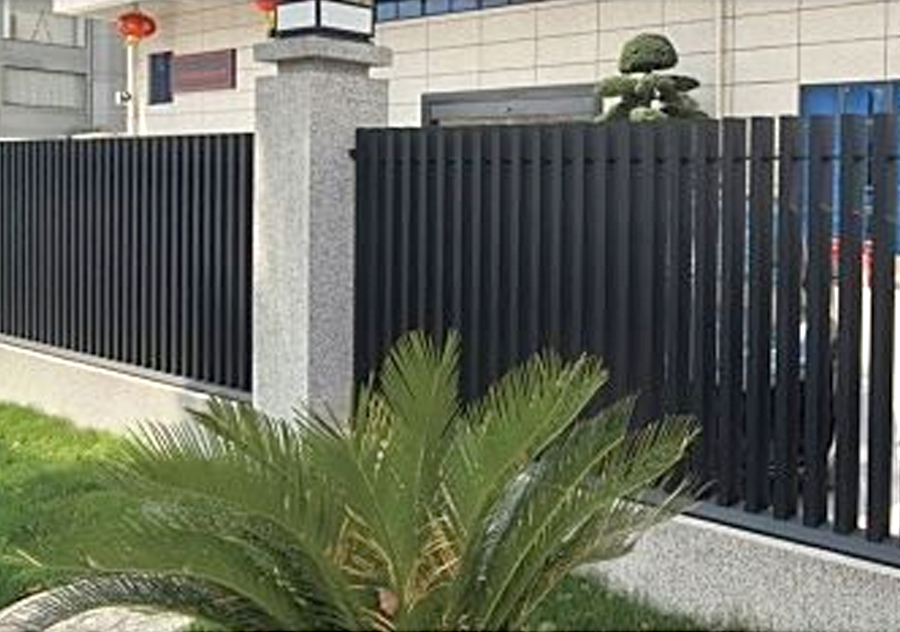 Black Aluminum Fence System Slat Fence Panels