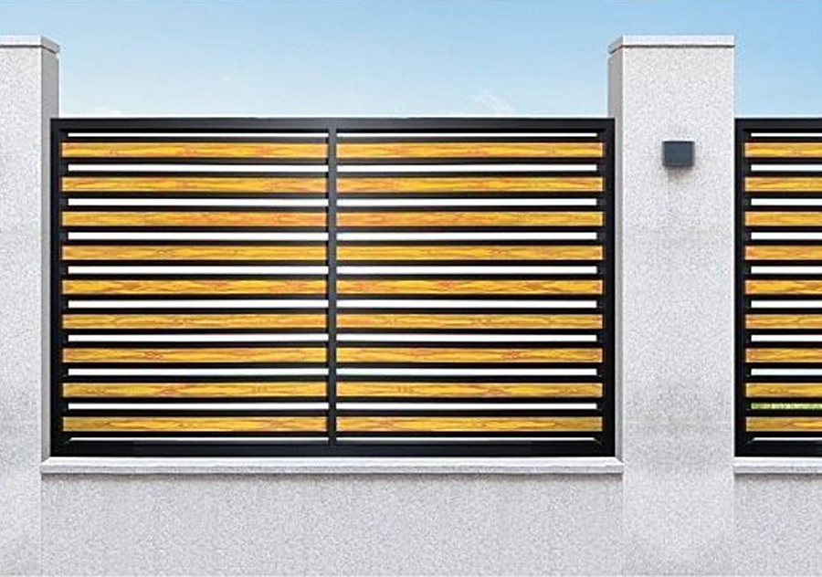 Aluminum and Wood Tone Color Garden Fencing