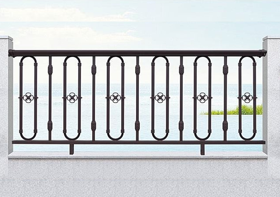 Elegant Aluminum Balustrade with Decorative Scrollwork