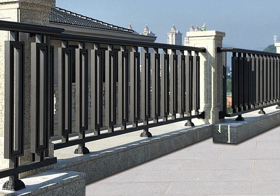 Matte Black Courtyard Protective Aluminum Guardrail